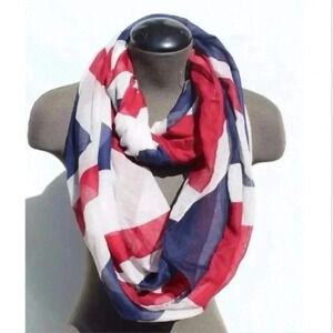 United Kingdom Flag Colors Hoop Scarf / Wrap
